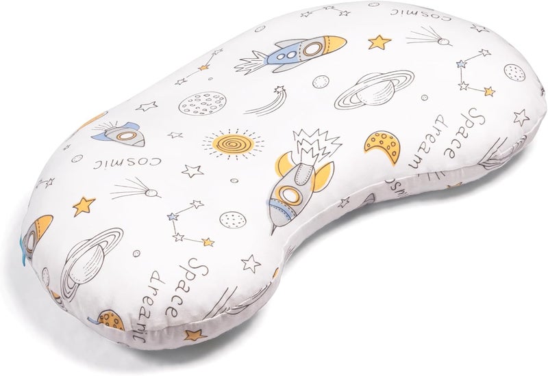 BYRIVER 12x22 Toddler Sleeping Pillow with Cotton Pillowcase, Ergonomic Bed Pillow for Kids Boy Girls, Small Pillow for Daycare Preschool Nap Time, Gifts for Children Ages 3-8 (Spaceship) - Image 2
